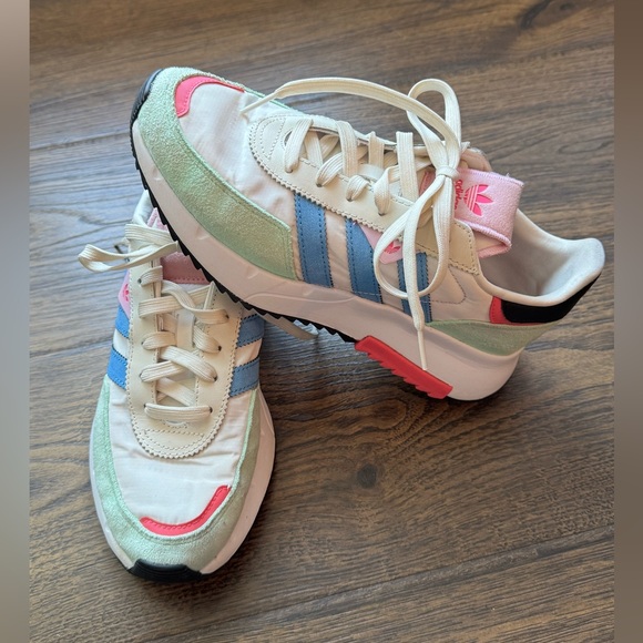 Adidas Retropy F2 Women's Shoes - Mint, Pink, and Blue - Picture 3 of 6